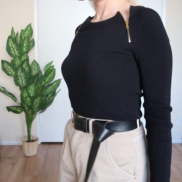 INC International Concepts long sleeve top zippers - Picture 3 of 5